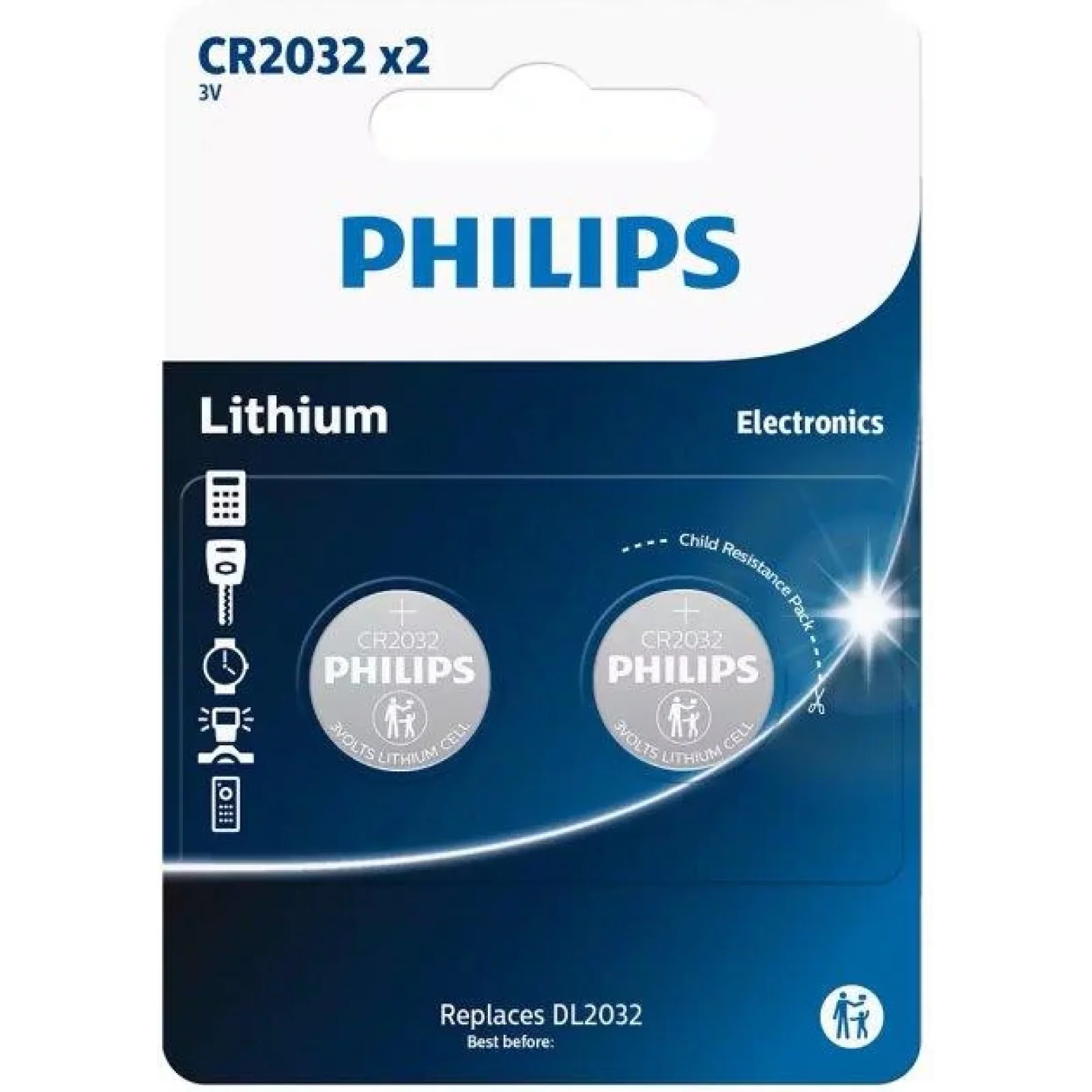 Батарейка Philips Lithium CR 2032 BLI 2 UA